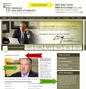 gillespie law firm dui attorney screen shot